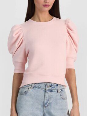 Alice + Olivia Tyler Puff Sleeve Shirt In English Rose Women's Size Small - NWT